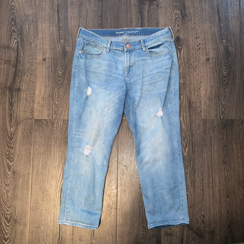 2/$22 Old Navy- Blue Straight Mid-Rise Jeans 🌿